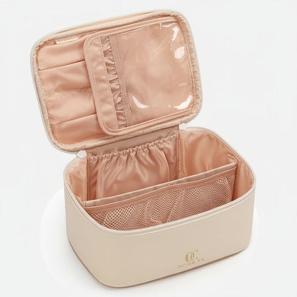 Essential Travel Makeup Bag | Spacious Organizer with Brush Storage | Perfect for Everyday Beauty